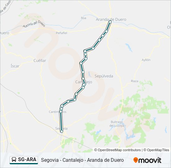 SG-ARA bus Mapa de línia