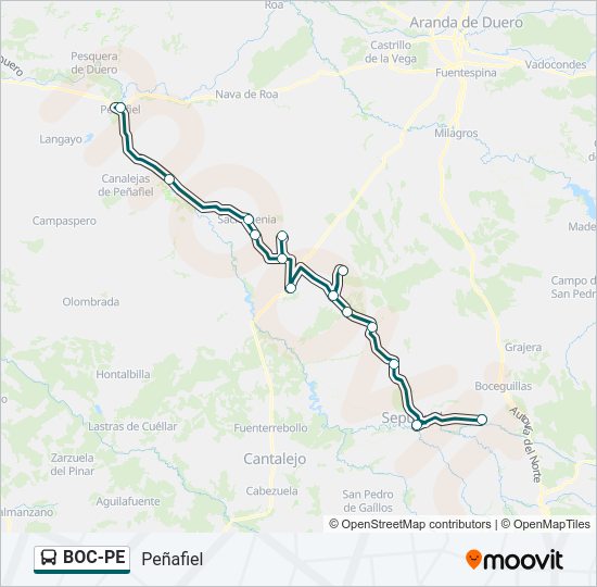 Mapa de BOC-PE de autobús