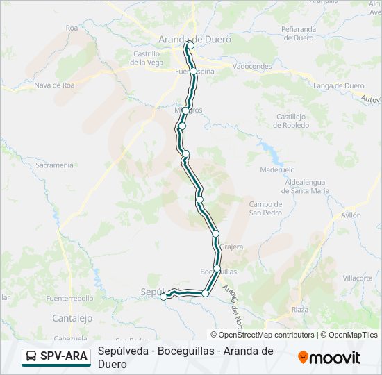 Mapa de SPV-ARA de autobús