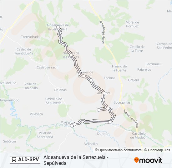 Mapa de ALD-SPV de autobús