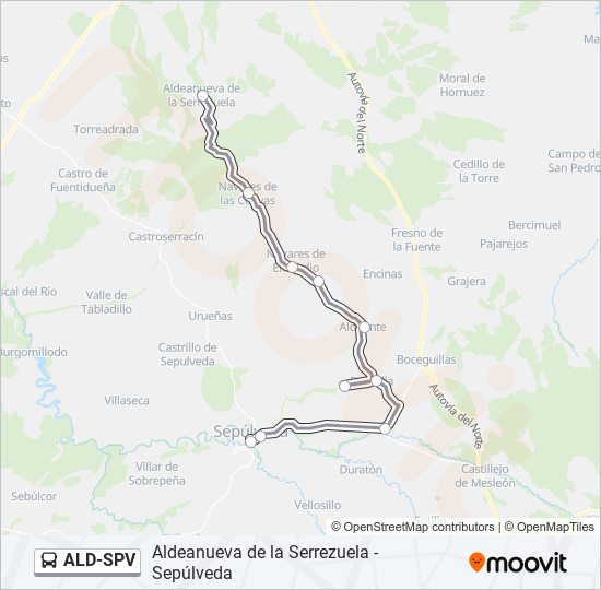 ALD-SPV bus Mapa de línia