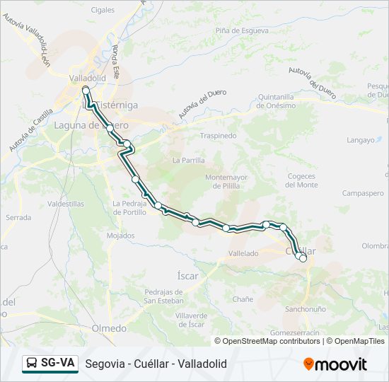 Mapa de SG-VA de autobús