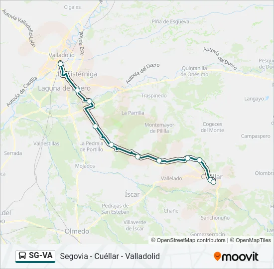 SG-VA Bus Line Map