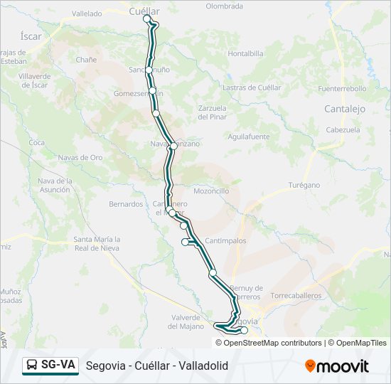 Mapa de SG-VA de autobús