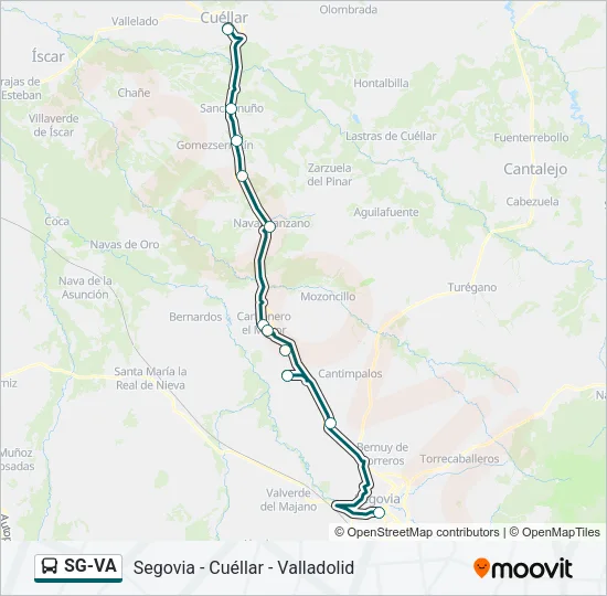 SG-VA Bus Line Map