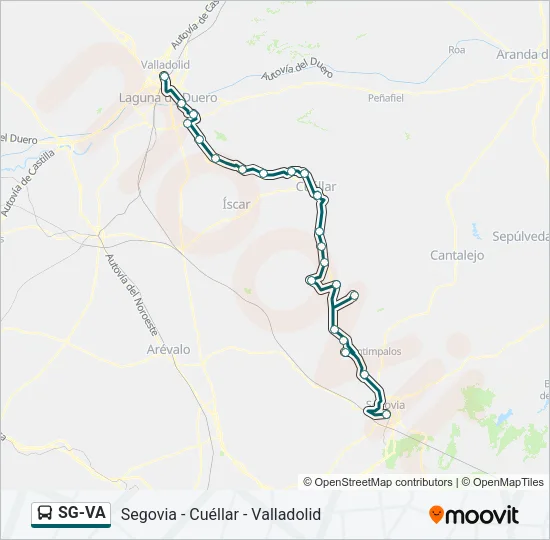 SG-VA Bus Line Map
