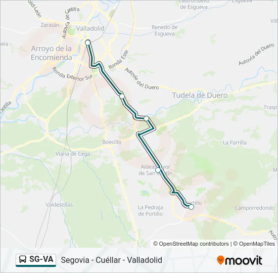 SG-VA Bus Line Map