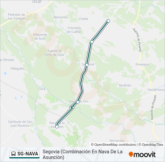 Mapa de SG-NAVA de autobús