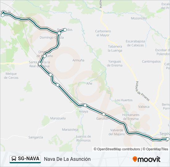 Mapa de SG-NAVA de autobús