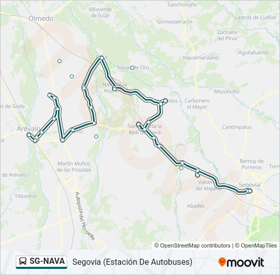 Mapa de SG-NAVA de autobús