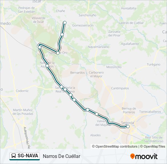 SG-NAVA bus Mapa de línia