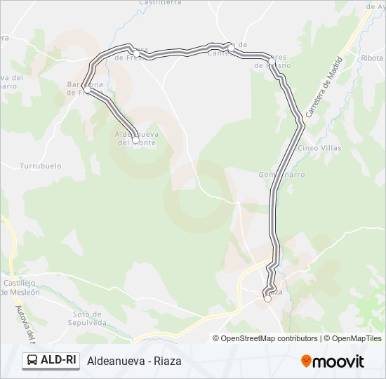 Mapa de ALD-RI de autobús