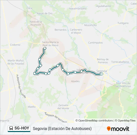 SG-HOY Bus Line Map