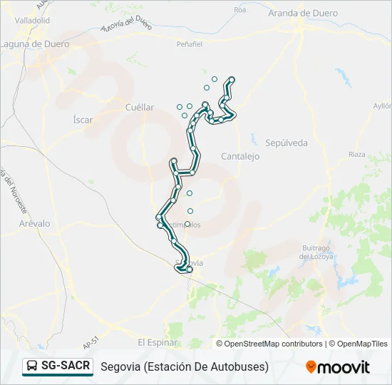 SG-SACR Bus Line Map