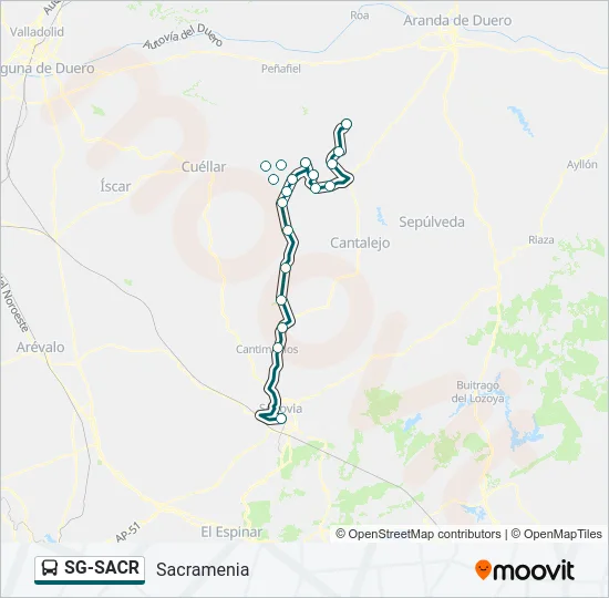 SG-SACR Bus Line Map