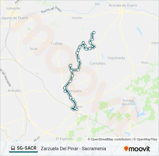 SG-SACR Bus Line Map