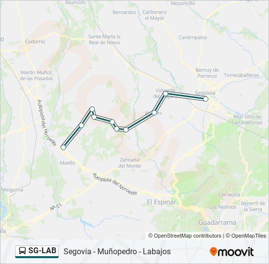 SG-LAB bus Mapa de línia