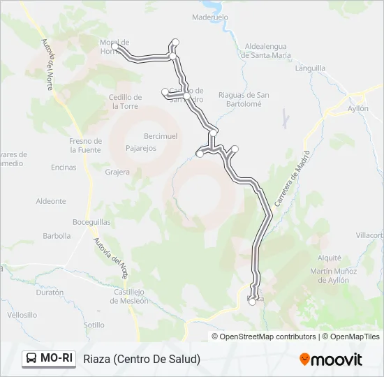 MO-RI Bus Line Map