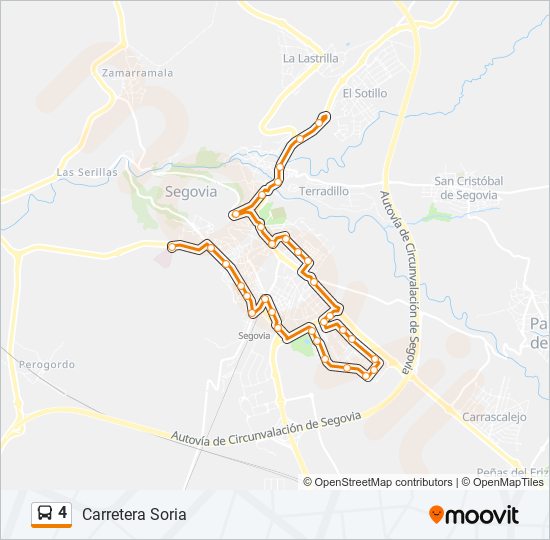 Mapa de 4 de autobús