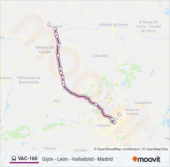 Mapa de VAC-160 de autobús