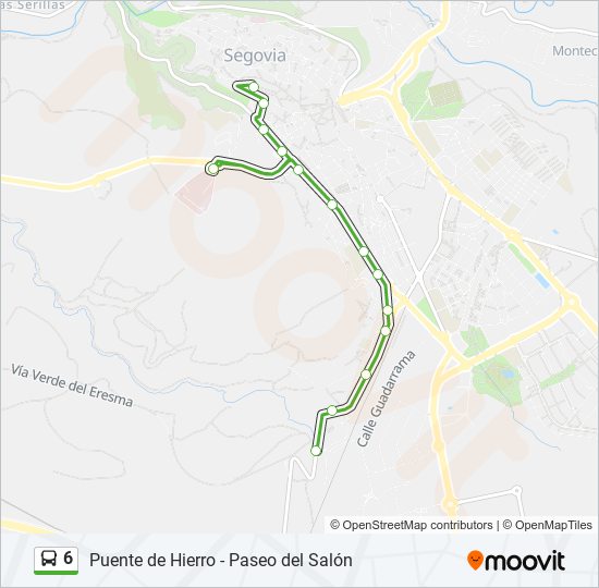 6 bus Mapa de línia