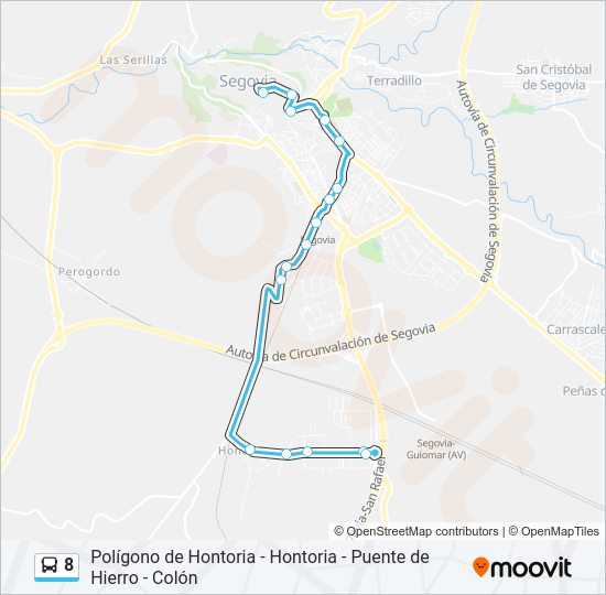 8 bus Line Map