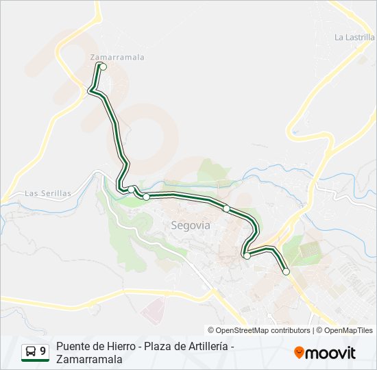 Mapa de 9 de autobús