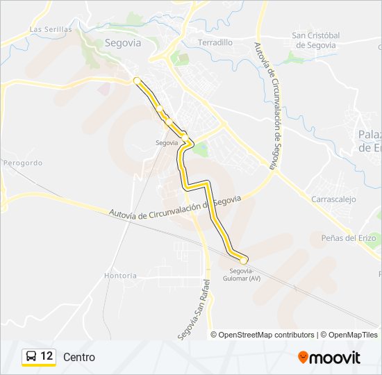 Mapa de 12 de autobús