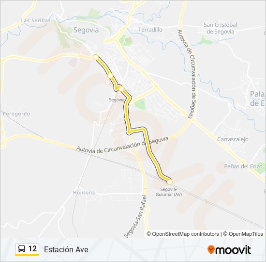 Mapa de 12 de autobús