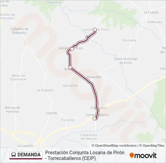 DEMANDA Bus Line Map