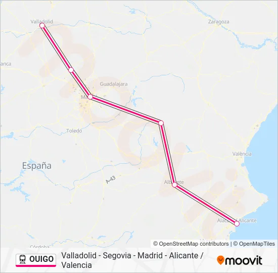 OUIGO Train Line Map