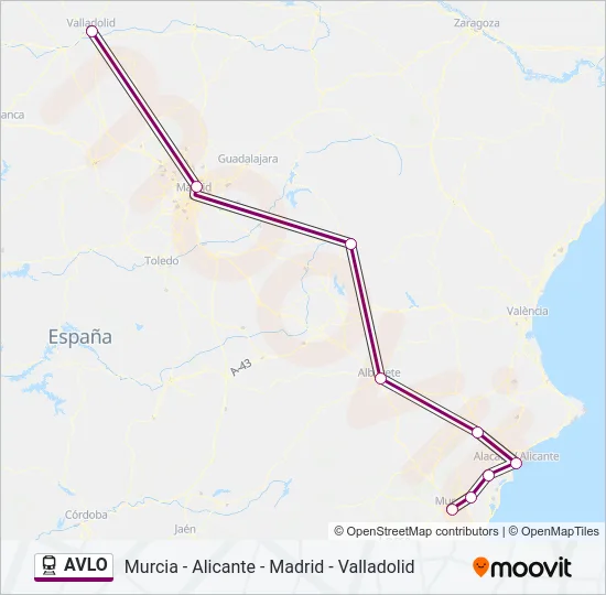 AVLO Train Line Map