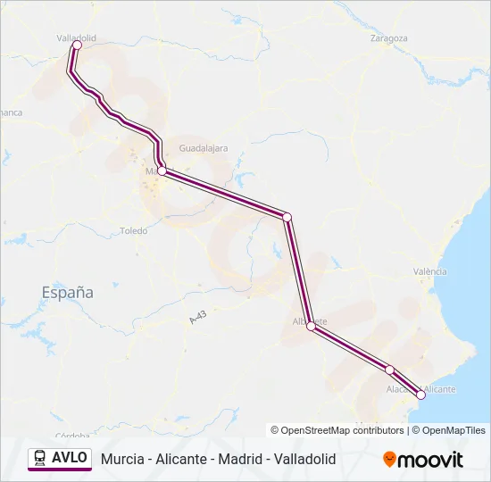 AVLO Train Line Map