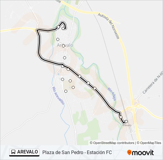 Mapa de AREVALO de autobús
