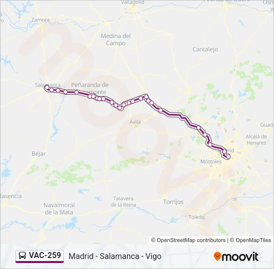 VAC-259 Bus Line Map