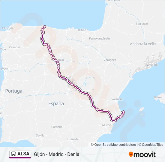ALSA Bus Line Map