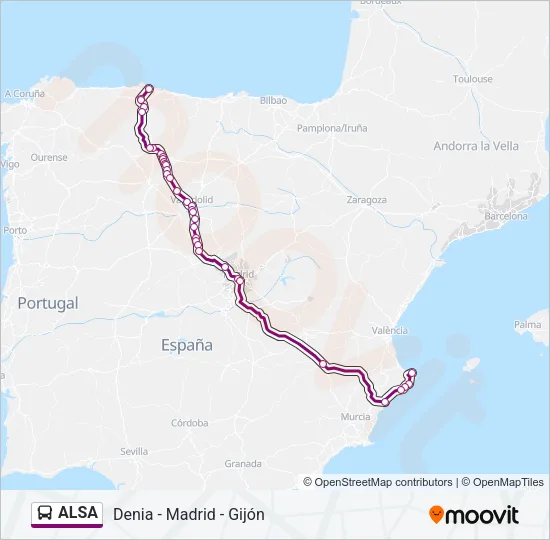 ALSA Bus Line Map