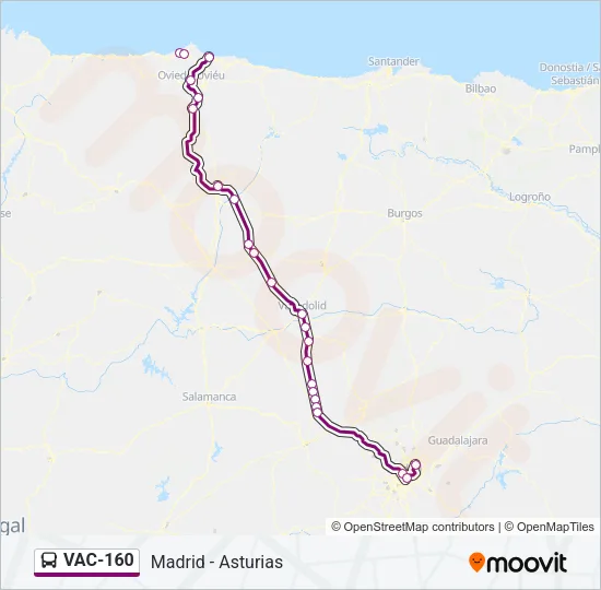 VAC-160 Bus Line Map