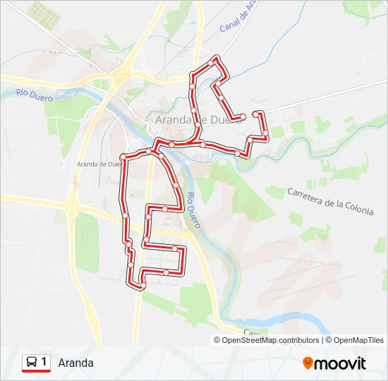 1 Bus Line Map
