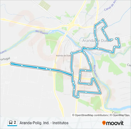 2 bus Mapa de línia