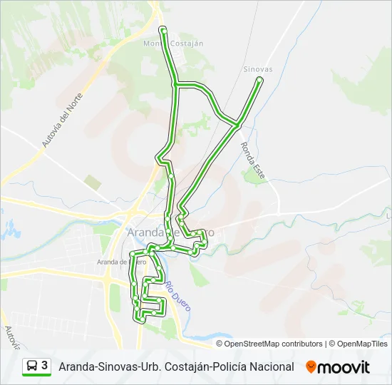 3 Bus Line Map