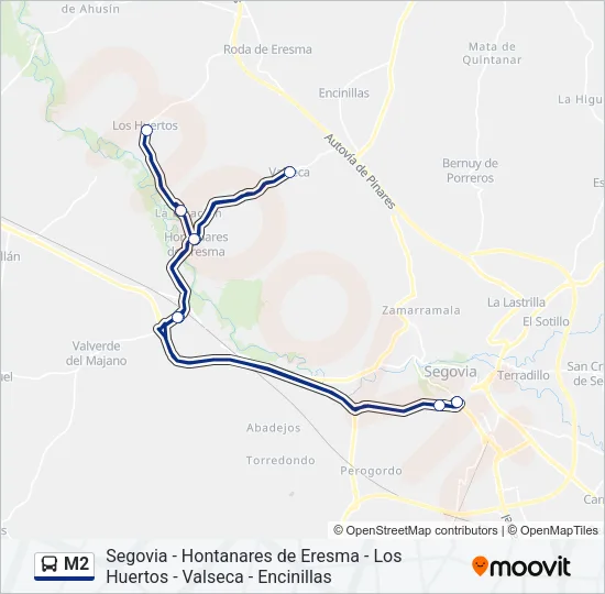 M2 Bus Line Map