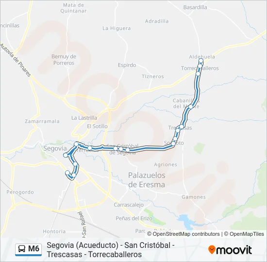 M6 Bus Line Map