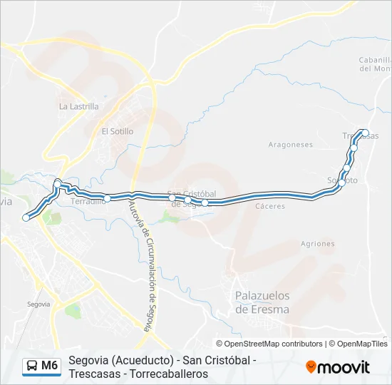 M6 Bus Line Map