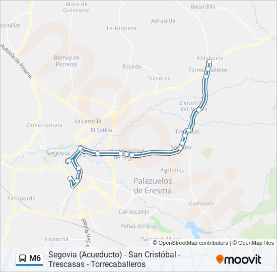 Mapa de M6 de autobús