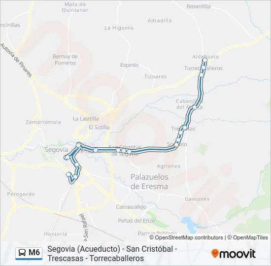 M6 Bus Line Map