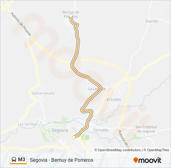 M3 Bus Line Map