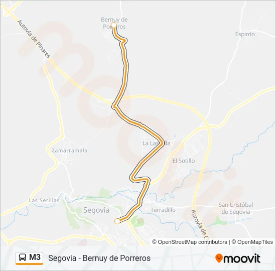 M3 Bus Line Map