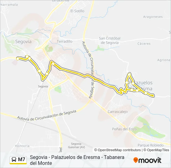 M7 Bus Line Map