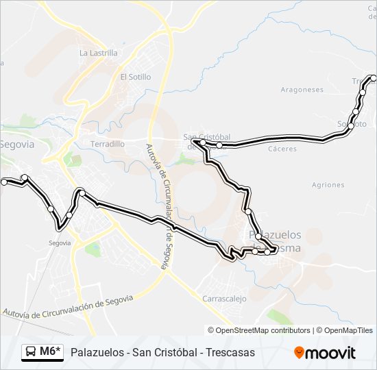 M6* bus Mapa de línia